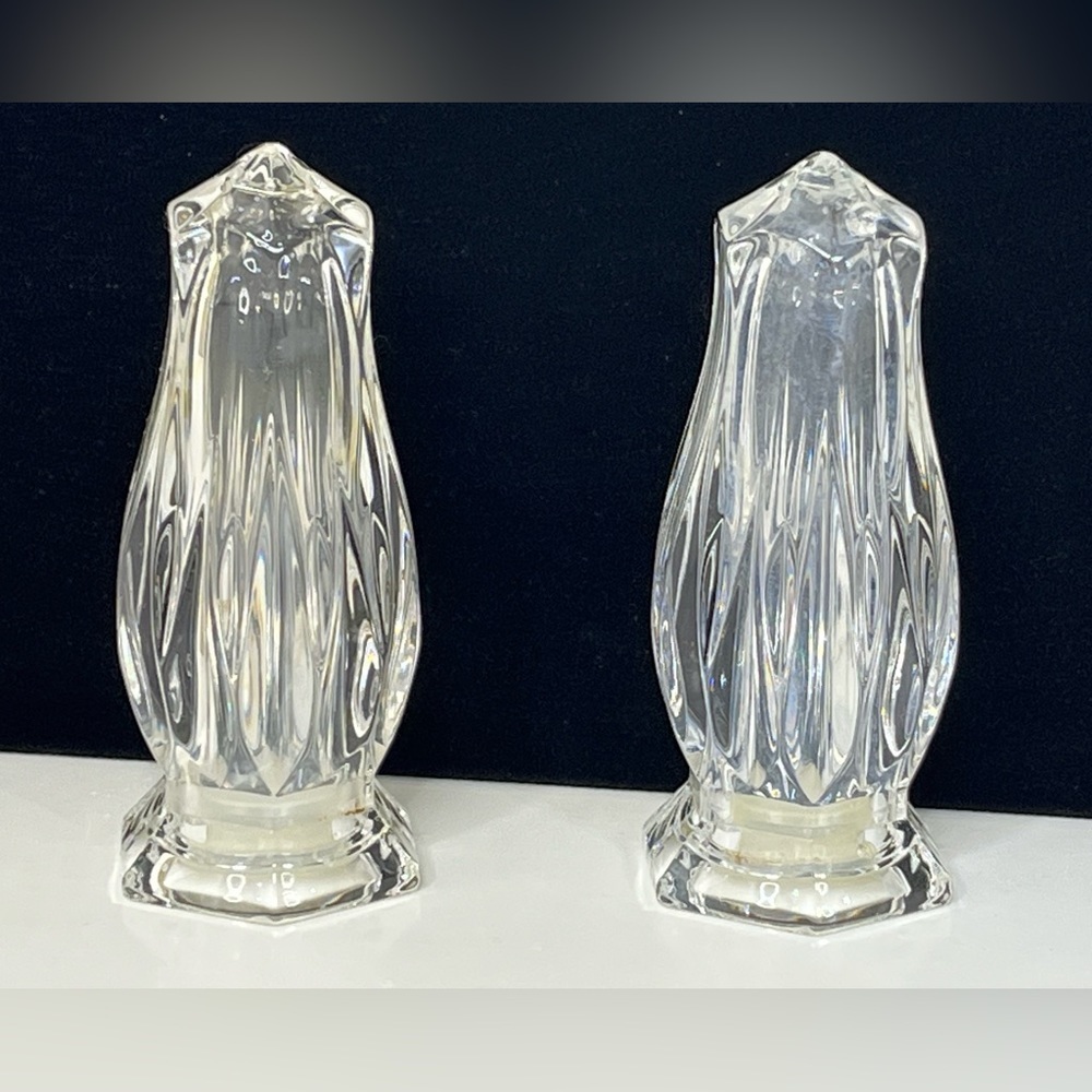 Mikasa Icicles Clear Lead Crystal Salt & Pepper Shakers 4.5 in Made In Germany